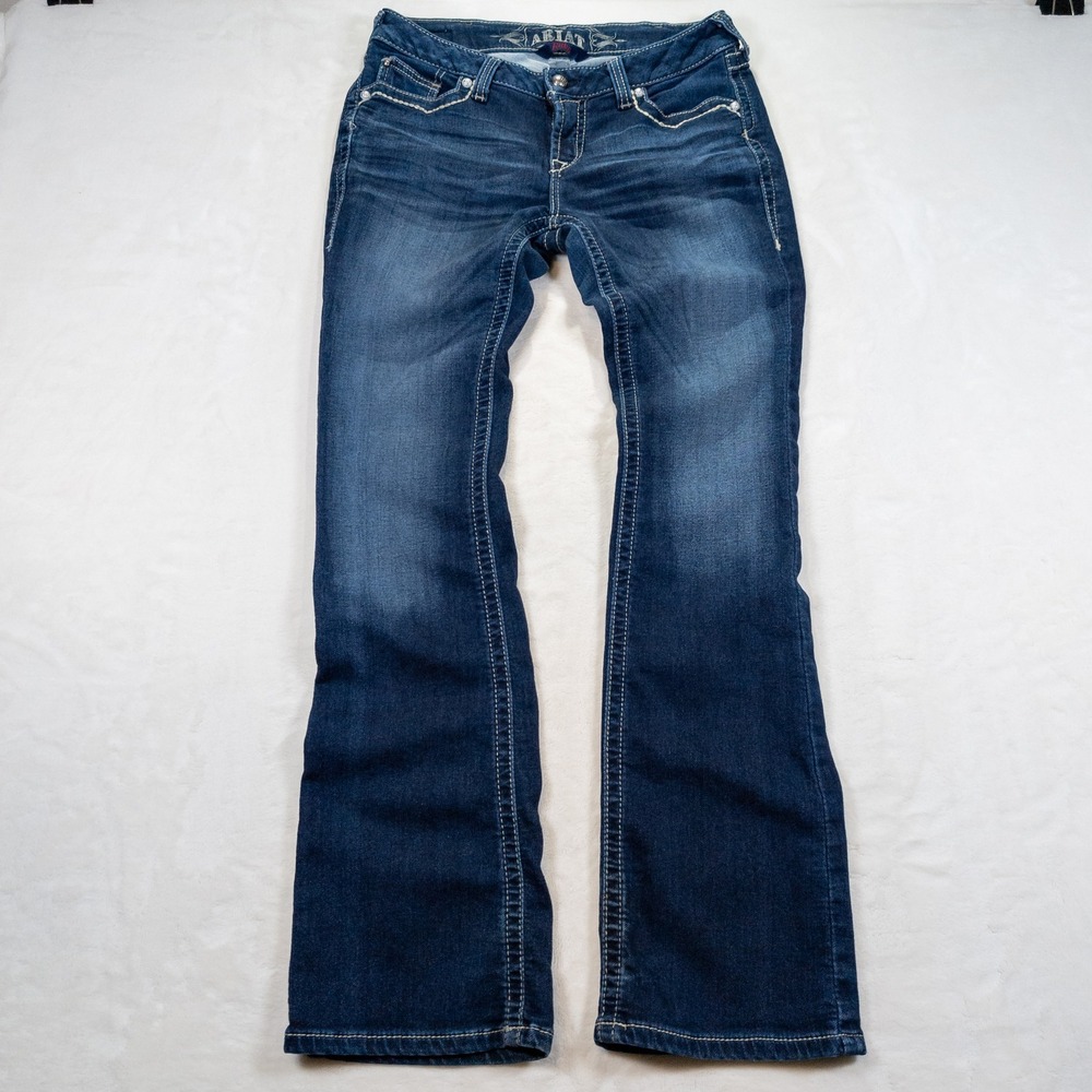 Ariat Ruby Bootcut Jeans Women 30R Blue Contrast Stitch Stretch Western Cowgirl